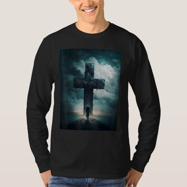 Christian Cross Faith and Prayer T-Shirt (Vorderseite)