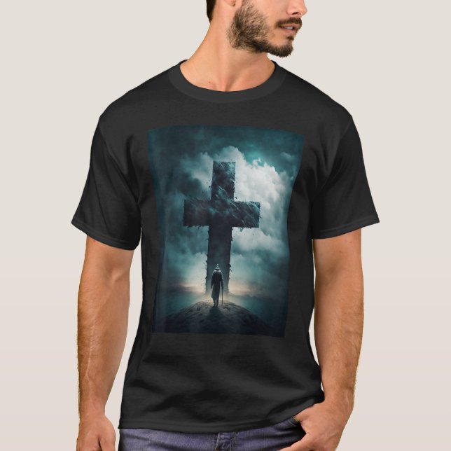 Christian Cross Faith and Prayer T-Shirt (Vorderseite)