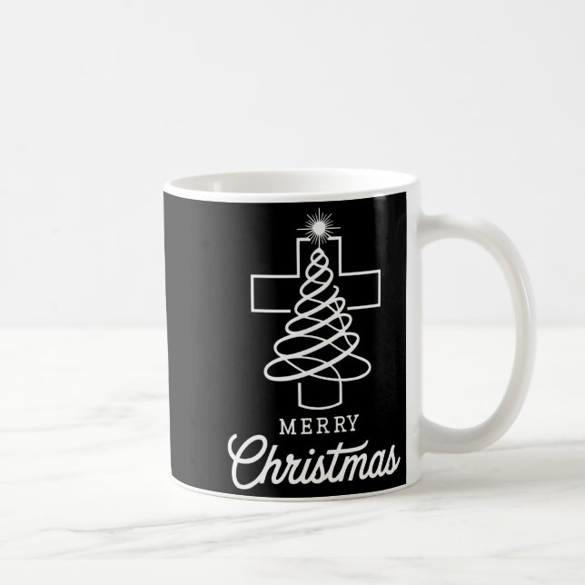 Christian Cross Jesus Merry Christmas Xmas Tree Ho Kaffeetasse (Rechts)