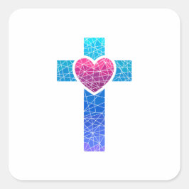Christian Cross Quadratischer Aufkleber