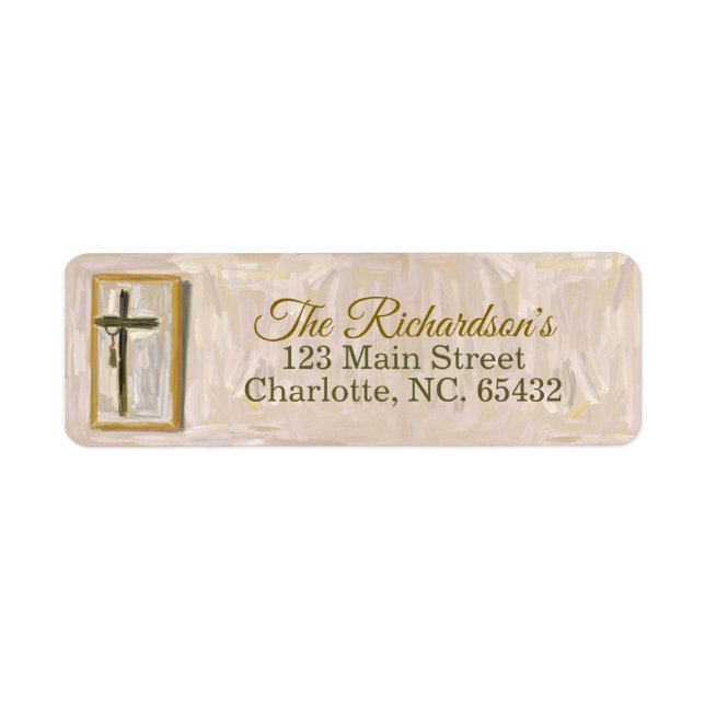 Christian Cross Return Address Label (Vorne)