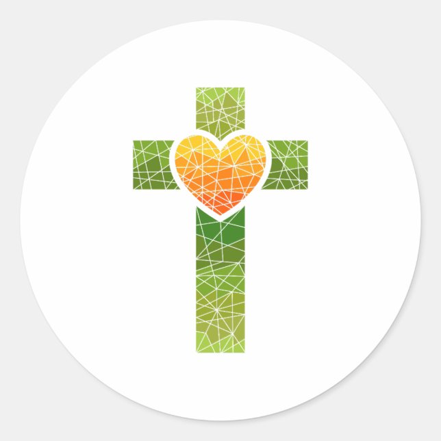 Christian Cross Runder Aufkleber (Vorderseite)