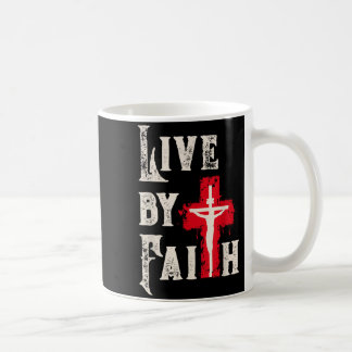 Christian Cross Scripture Live By Faith  Kaffeetasse