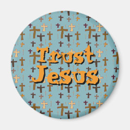 Christian Cross “Trust Jesus” Magnet
