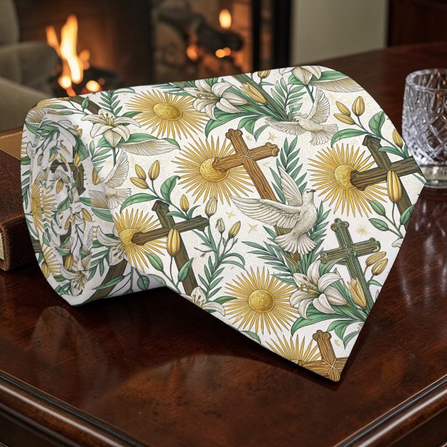 Christian Crosses with Doves Custom Necktie Krawatte (Von Creator hochgeladen)