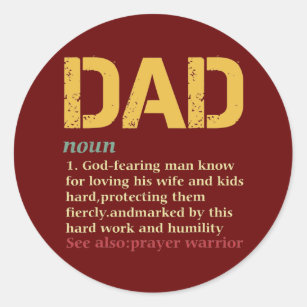 Christian Dad Definition Fathers Day DAD  Runder Aufkleber