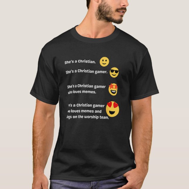 Christian Dating Goals Gamer Worship Team Church J T-Shirt (Vorderseite)