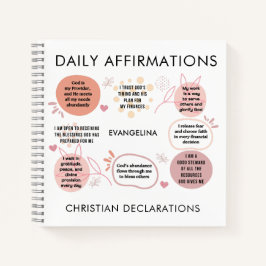 Christian Declarations Daily Affirmations Prayer Notizbuch