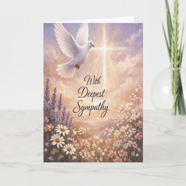 Christian Dove and Cross Sympathy Card Karte (Vorderseite)