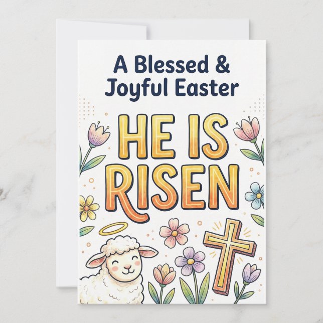 Christian Easter Greeting Art Feiertagskarte (Vorderseite)