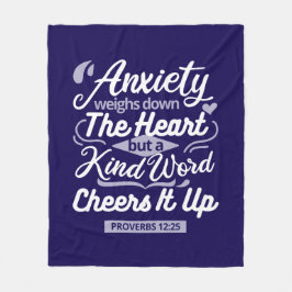 Christian Encouragement Quote – Anxiety & Kindness Fleecedecke