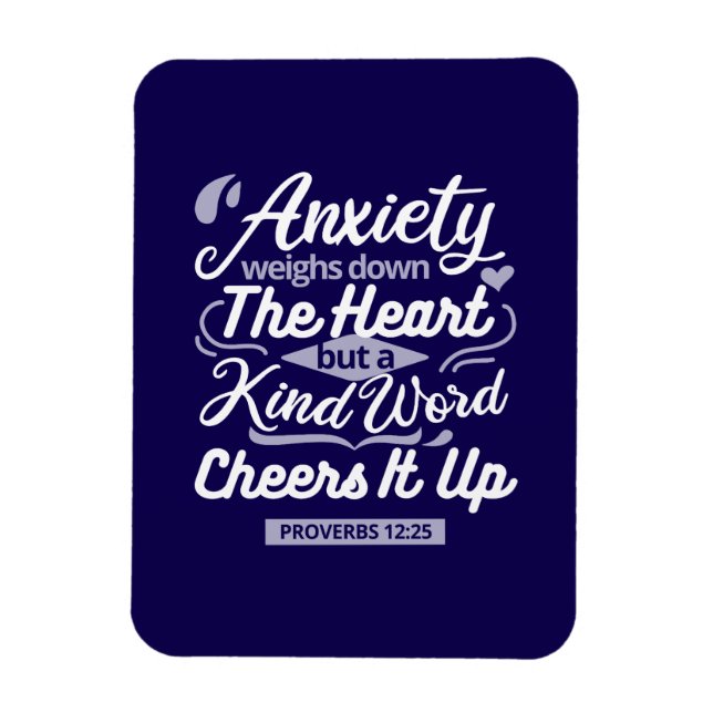 Christian Encouragement Quote – Anxiety & Kindness Magnet (Vertikal)