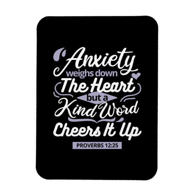 Christian Encouragement Quote – Anxiety & Kindness Magnet (Vertikal)