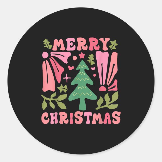 Christian Faith Boho Merry Christmas Christmas  Runder Aufkleber (Vorderseite)