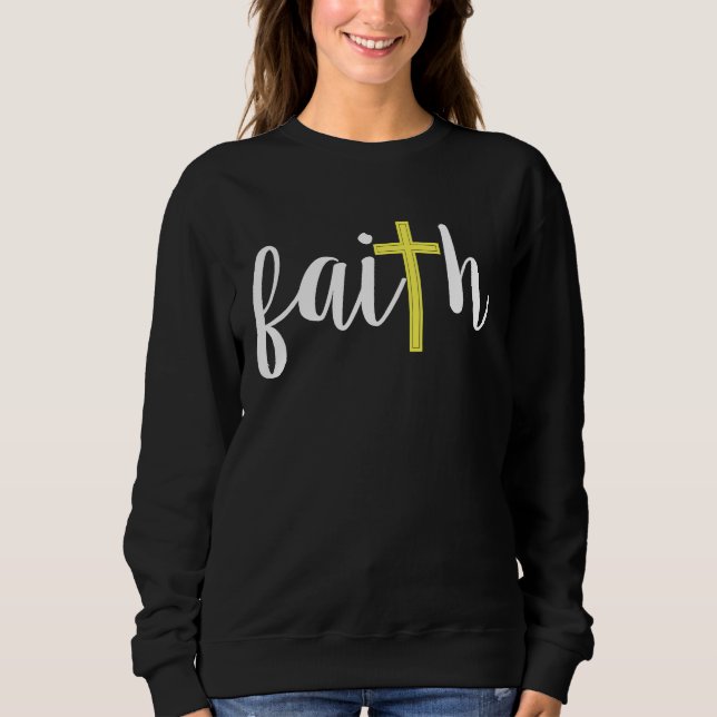 Christian Faith Cross Motif Church Bible Study Sweatshirt (Vorderseite)