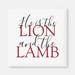 Christian Faith He is The Lion and The Lamb Magnet