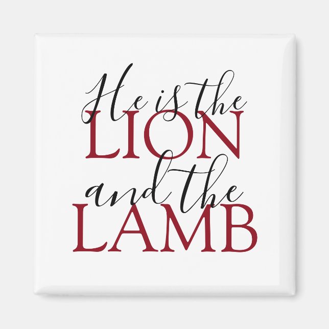 Christian Faith He is The Lion and The Lamb Magnet (Vorne)