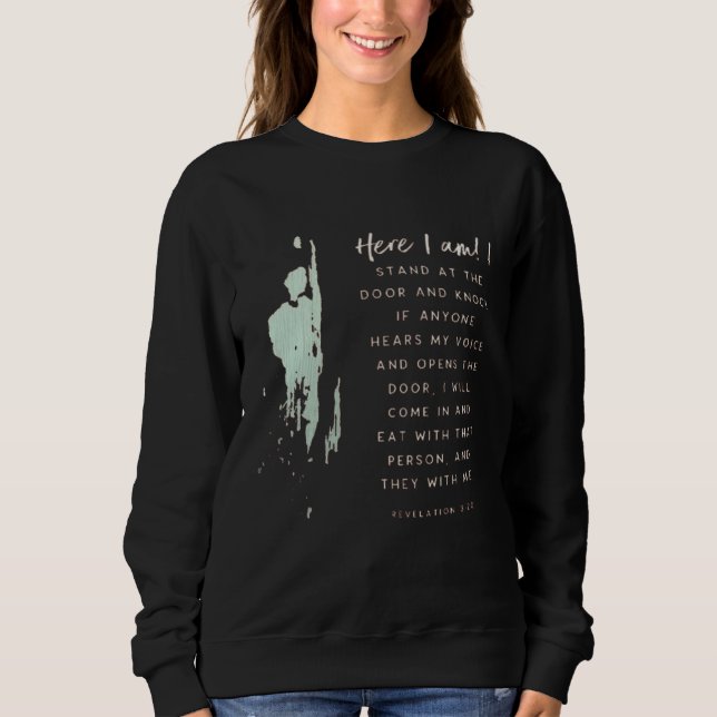 Christian Faith Knock & Open Eat Bible Verse Chris Sweatshirt (Vorderseite)