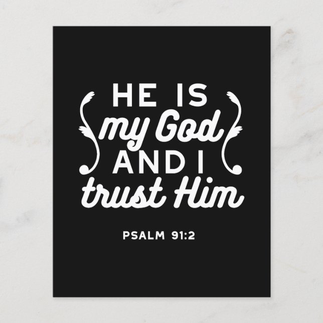 Christian Faith Quote – Trust in God Psalm 91:2 Flyer (Vorne)