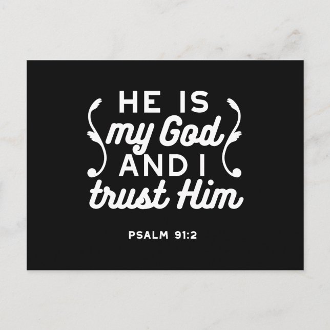 Christian Faith Quote – Trust in God Psalm 91:2 Postkarte (Vorderseite)