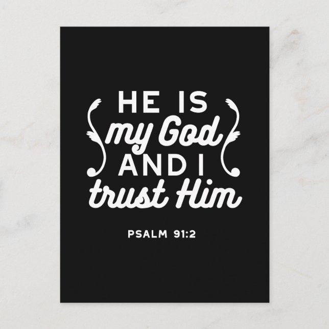 Christian Faith Quote – Trust in God Psalm 91:2 Postkarte (Vorderseite)