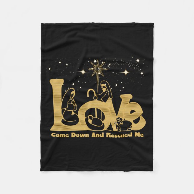 Christian Family Christmas Nativity Scene Gold T S Fleecedecke (Vorderseite)