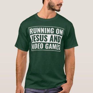 Christian foreen Boys Running on Jesus Video Games T-Shirt