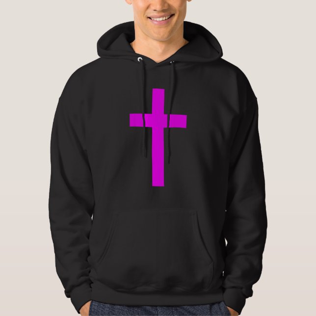 Christian God Jesus Cross Magenta Hoodie (Vorderseite)