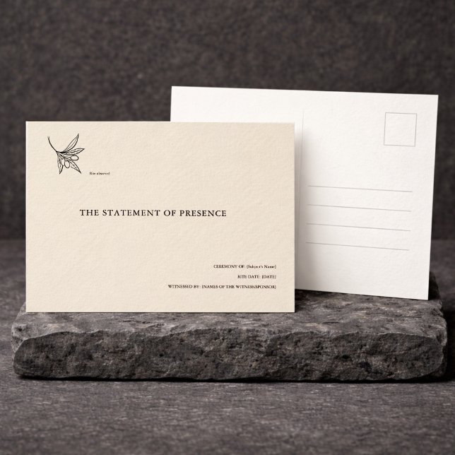 Christian God Parent/Sponsor Keepsake Postkarte (Von Creator hochgeladen)