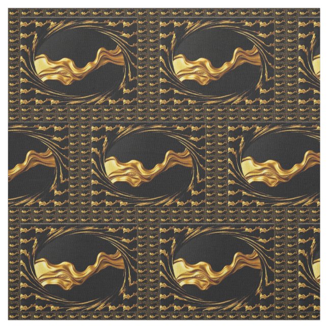 Christian Gold Black Monochrome Decor Fabric By Ya Stoff (Muster)