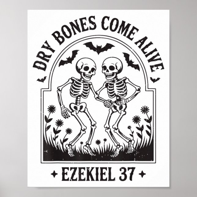 Christian Halloween Dry Bones Come Alive Funny Jes Poster (Vorne)