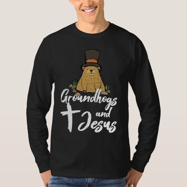 Christian Happy Groundhog Day 2022 Jesus T-Shirt (Vorderseite)