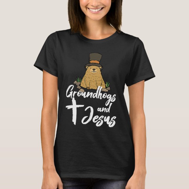 Christian Happy Groundhog Day 2022 Jesus T-Shirt (Vorderseite)