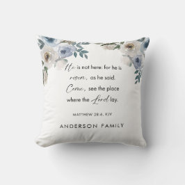 Christian He is Risen Floral Custom Family Name Kissen