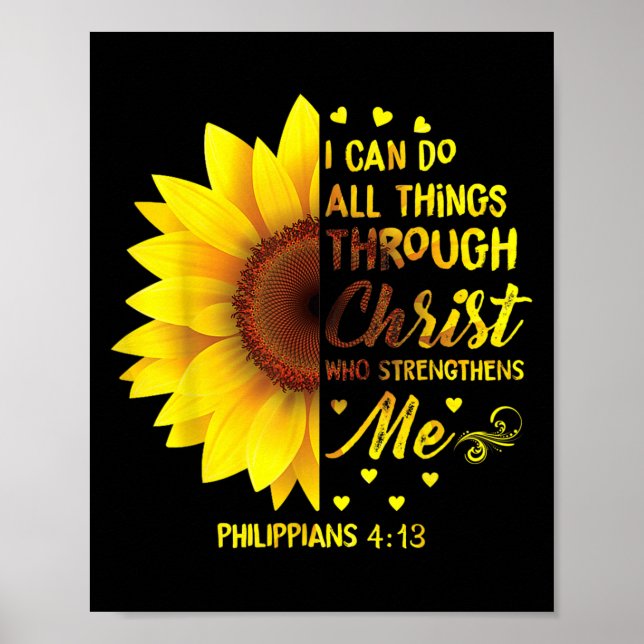 Christian I Can Do All Things Through Christ Bible Poster (Vorne)