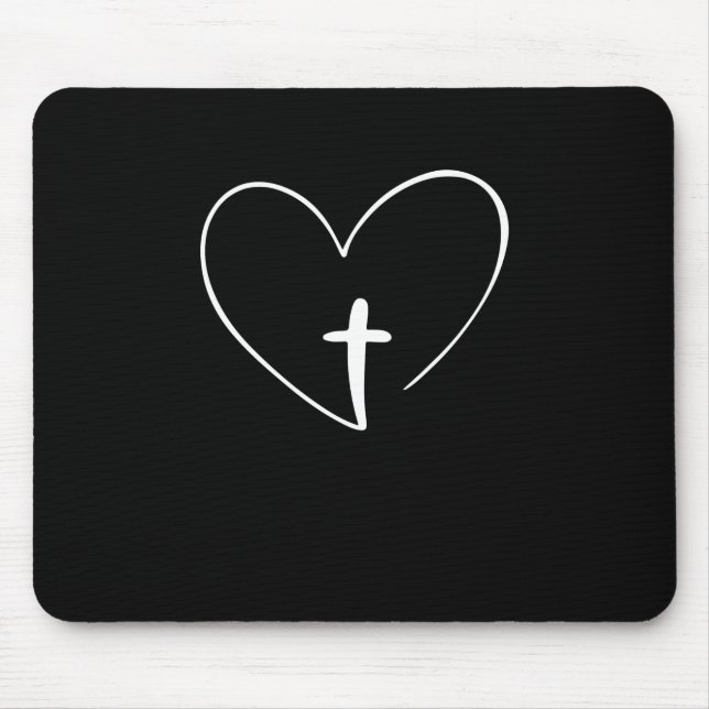 Christian - Jesus Cross And Heart Mousepad (Vorne)