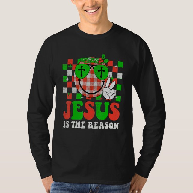 Christian Jesus Is The Reason Christmas Stocking S T-Shirt (Vorderseite)