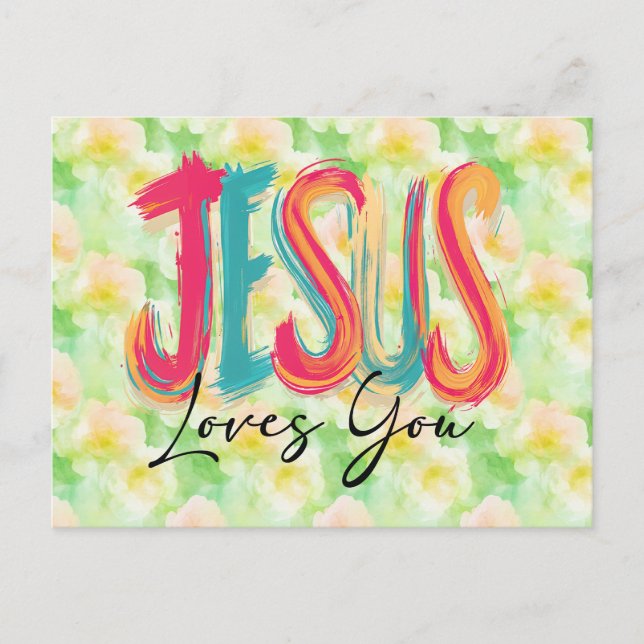 Christian Jesus Loves You Postkarte (Vorderseite)