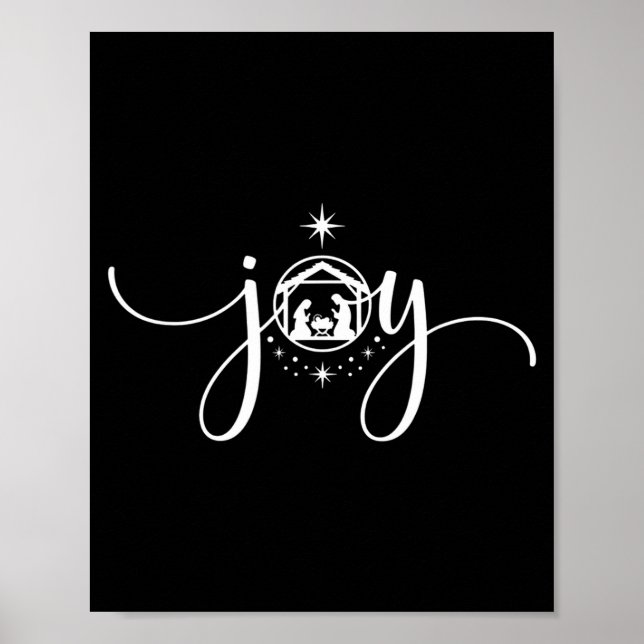 Christian Joy Nativity Christmas - joy' With Baby  Poster (Vorne)