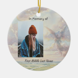 Christian Memorial Keepsake Angel Sky Clouds Keramik Ornament