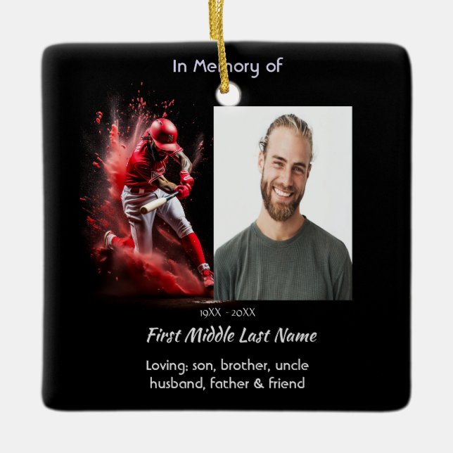 Christian Memorial Keepsake Baseball Softball  Keramikornament (Vorderseite)