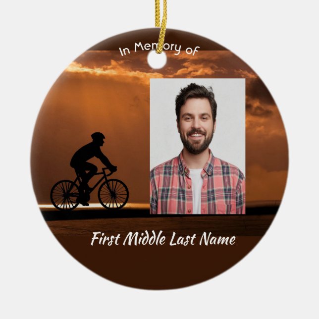 Christian Memorial Keepsake Biking Cycling Bike  Keramik Ornament (Vorne)