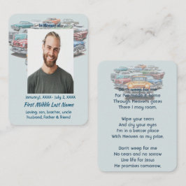 Christian Memorial Keepsake Classic Vintage Car Visitenkarte