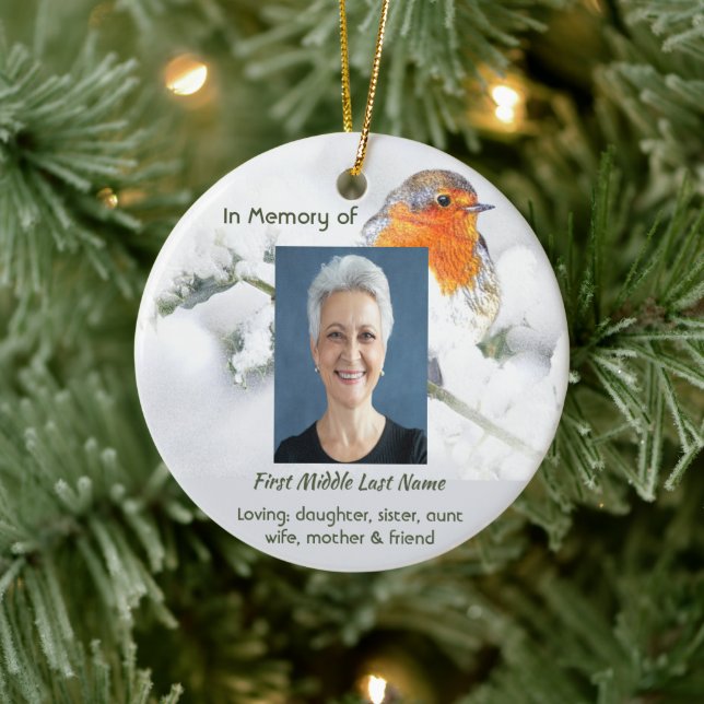 Christian Memorial Keepsake English Robin Bird Keramik Ornament (Baum)