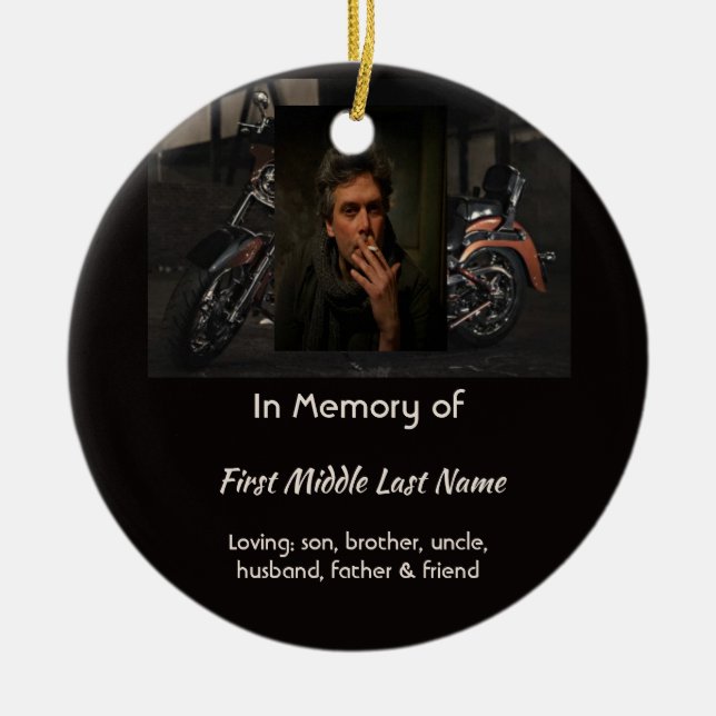 Christian Memorial Keepsake Motorcycle Biker Keramik Ornament (Vorne)