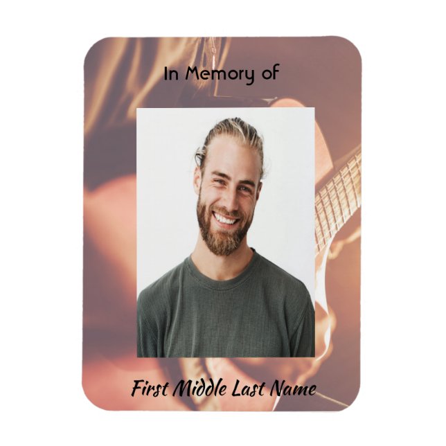 Christian Memorial Keepsake Musician Piano Guitar Magnet (Vertikal)