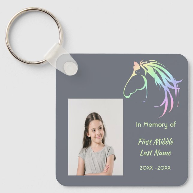 Christian Memorial Keepsake Pastel Horse Art Schlüsselanhänger (Vorderseite)