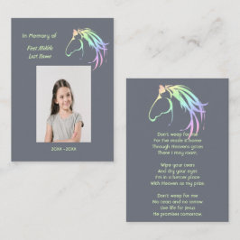 Christian Memorial Keepsake Pastel Horse Art Visitenkarte