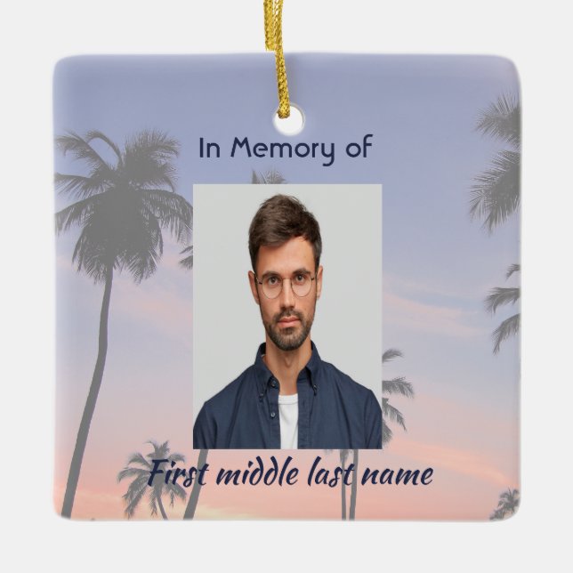 Christian Memorial Keepsake Tropical Beach Keramikornament (Vorderseite)