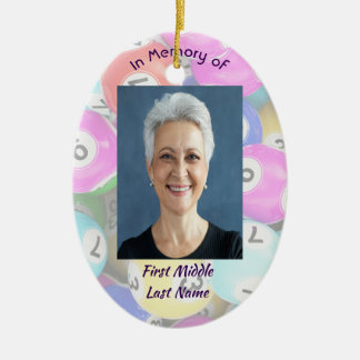 Christian Memorial Photo Keepsake Bingo Game  Keramik Ornament